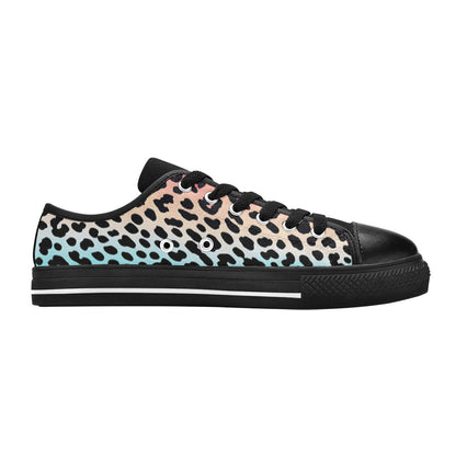 MEN'S Gradient Leopard Print Canvas Grunge Custom Sneakers