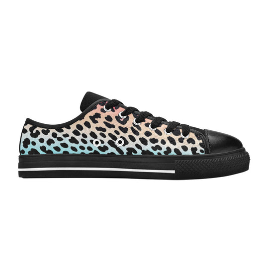 MEN'S Gradient Leopard Print Canvas Grunge Custom Sneakers