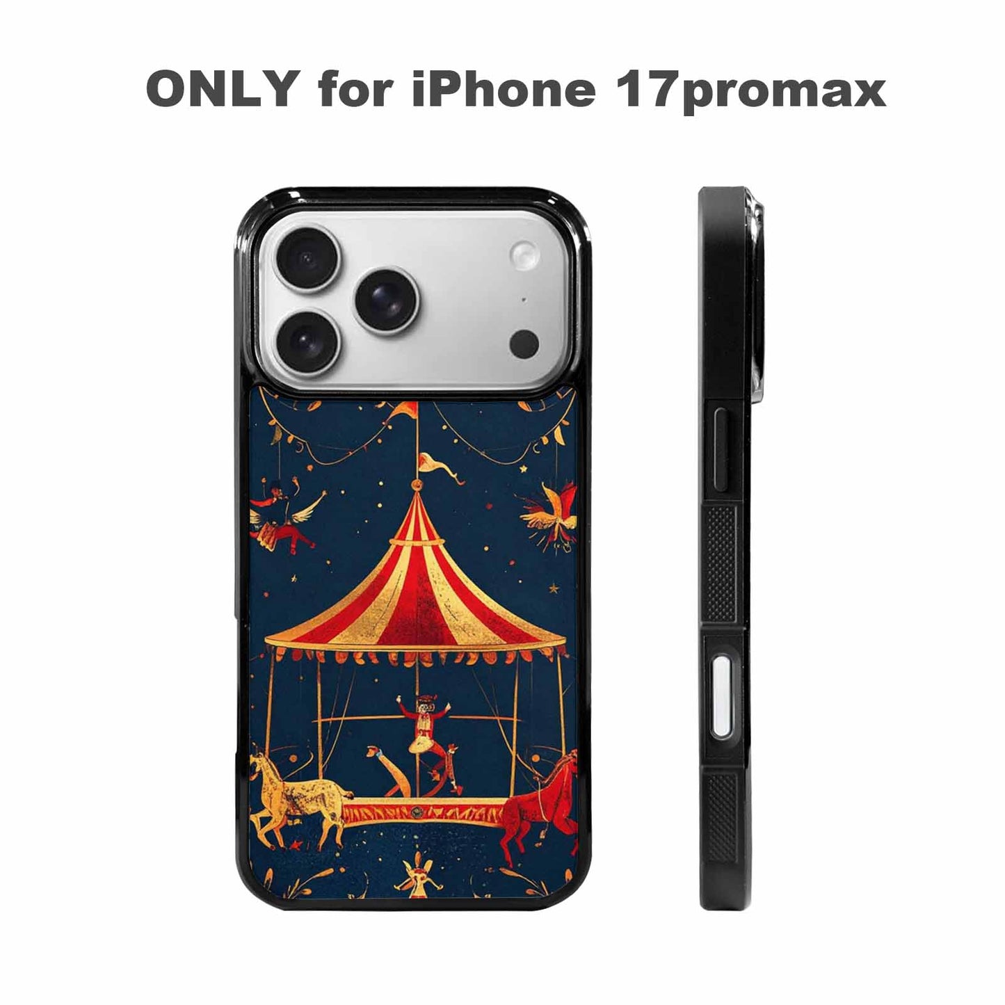 iPhone 17 Pro Max Case — Vintage Circus Art Pattern Retro Vintage, Personalized Phone Case