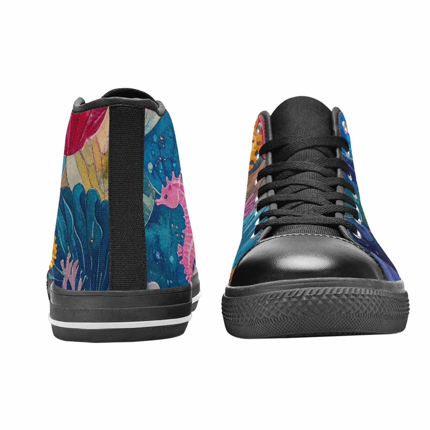 WOMEN'S Fish Scale Coral High Top Canvas Dreamcore Custom Shoes