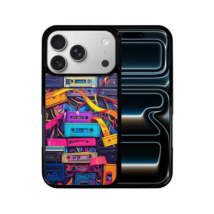 iPhone 17 Pro Case — Retro Cassette Tape Pattern Hundreds Retro, Custom Printed Phone Case