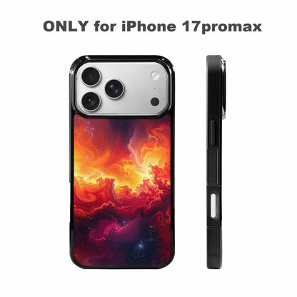 iPhone 17 Pro Max Case — Galaxy Art Red Orange Galaxy Space, Personalized Phone Case