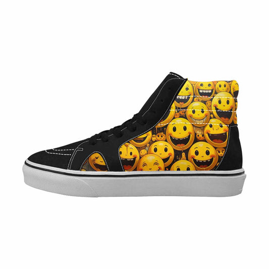 MEN'S Smiley Face High Top Canvas Wearable Art Dreamcore Custom Streetwear Shoes