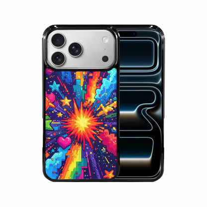iPhone 17 Pro Max Case — Pixel Art Bit Burst Original Art, Custom Designed Case Cover
