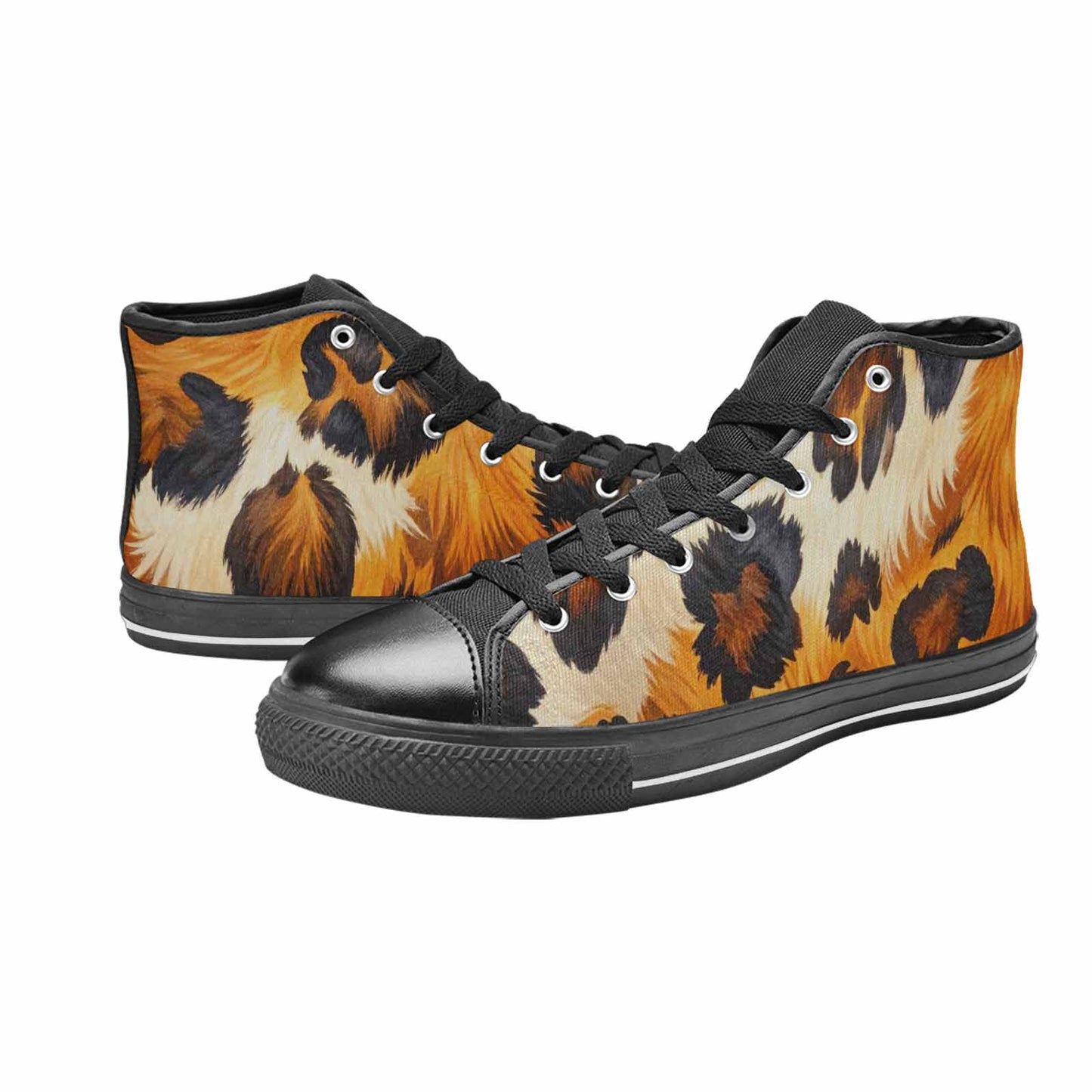 MEN'S Cow Animal Print High Top Canvas Grunge Shoes