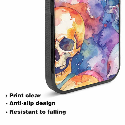 iPhone 15 Plus Case — Kulls Watercolor Skulls Small Skull Pattern, Custom Designed Case Cover