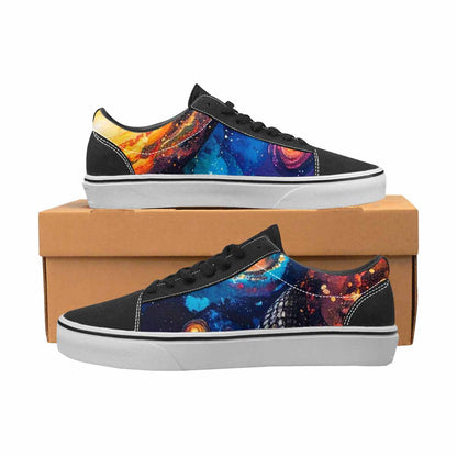 WOMEN'S Galaxy Snake Print Canvas Lace-Up Grunge Sneakers