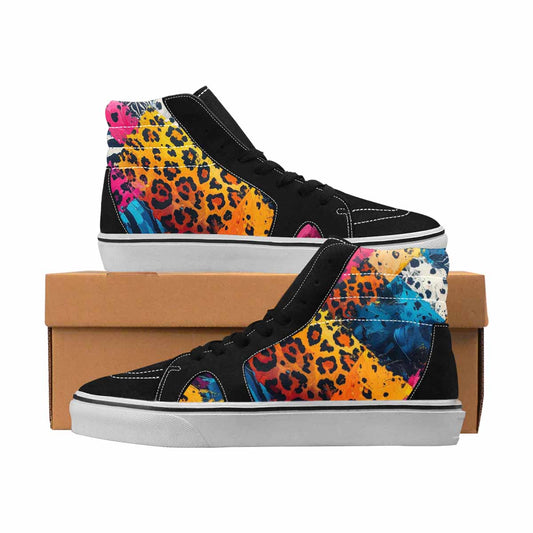 MEN'S Leopard Full Color High Top Canvas Bold Print Aesthetic Original Art Sneakers
