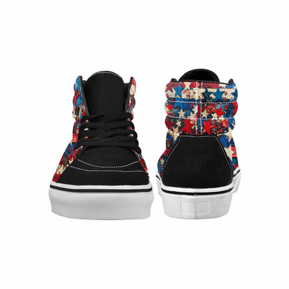 MEN'S Patriotic Stars Stripes High Top Canvas Melting Art Custom Sneakers