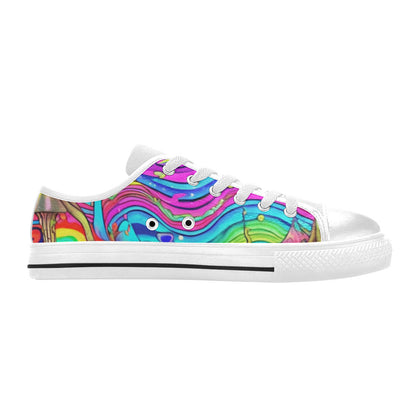 WOMEN'S Trippy Acid World Art Canvas Surreal Shoes