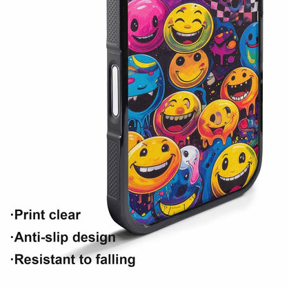 iPhone 17 Pro Max Case — Small Yellow Smiley Face Original Art, Custom Art Phone Cover