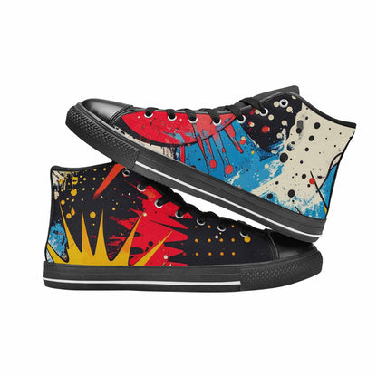 MEN'S Comic Book Halftone High Top Canvas Grunge Custom Sneakers