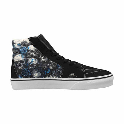MEN'S Skull Roses High Top Canvas Melting Art Custom Sneakers
