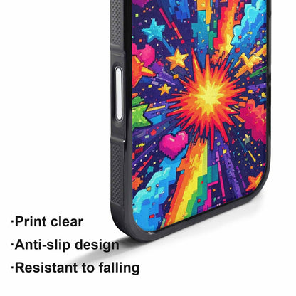 iPhone 17 Pro Max Case — Pixel Art Bit Burst Original Art, Custom Designed Case Cover