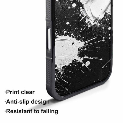 iPhone 17 Pro Max Case — White Ink Splatter Texture Watercolor Abstract, Customized Protective Case