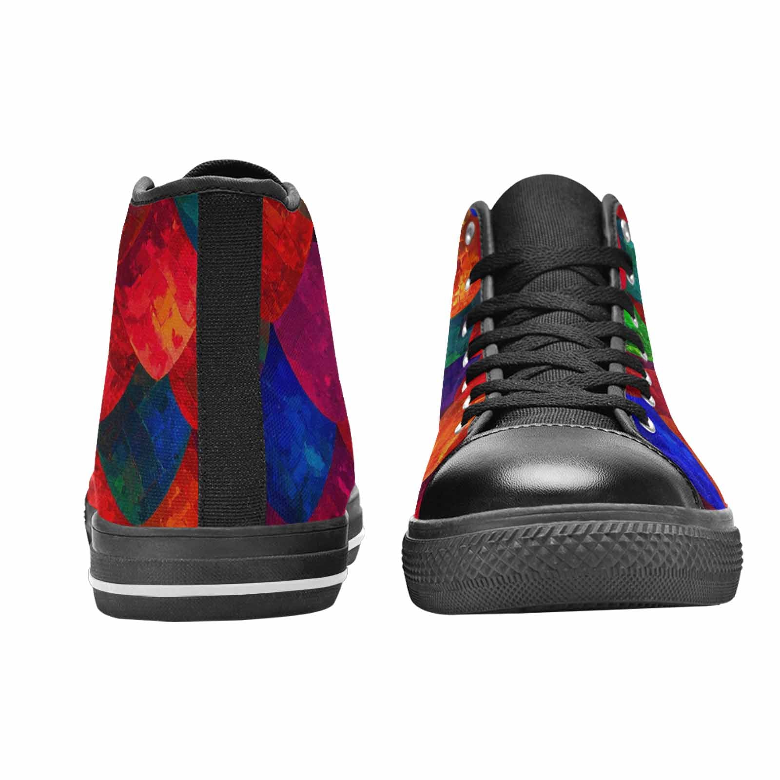 WOMEN'S Dark Snake Print High Top Canvas Neon Fantasy Custom Sneakers