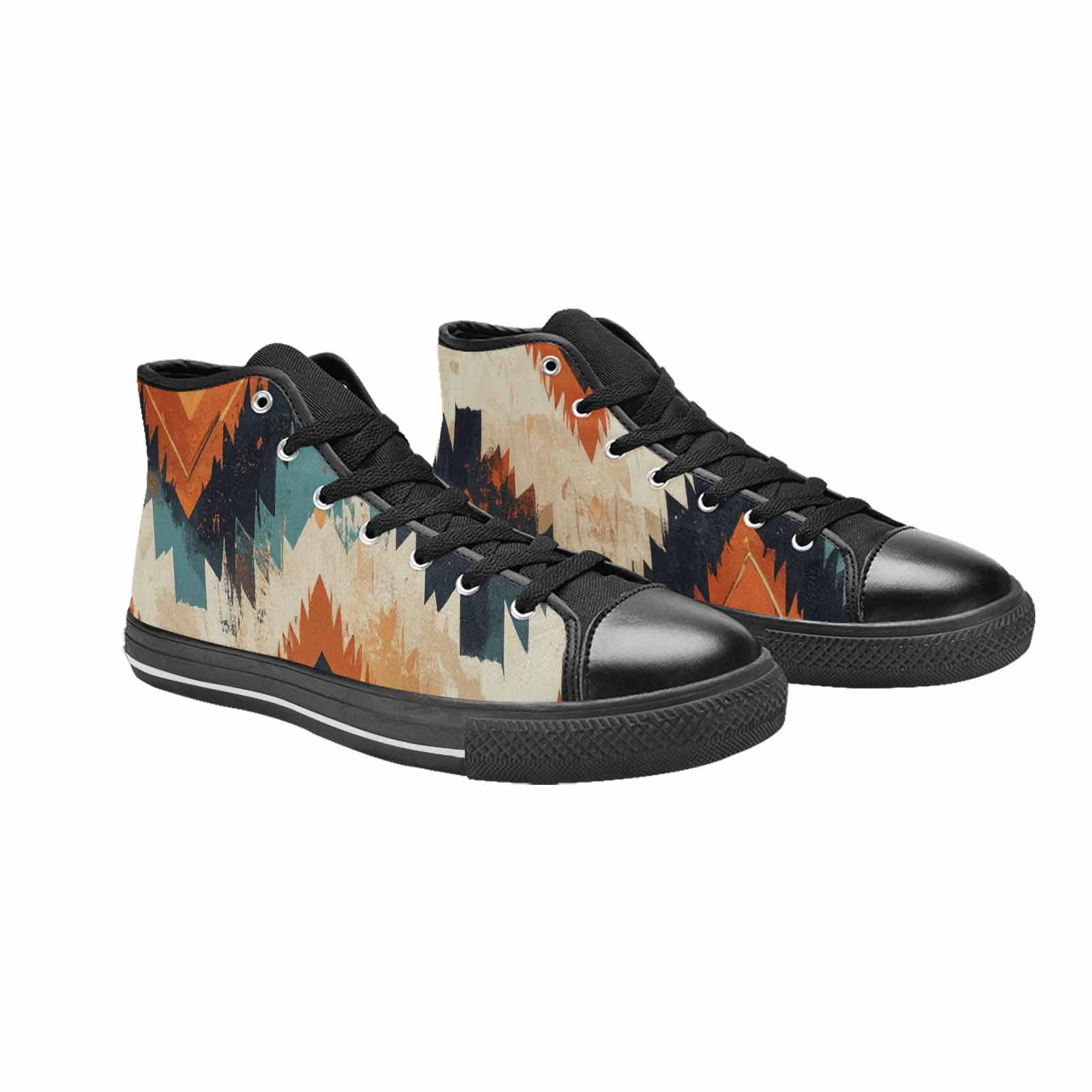 MEN'S Southwestern Geometric Diamond High Top Canvas Cottagecore Shoes