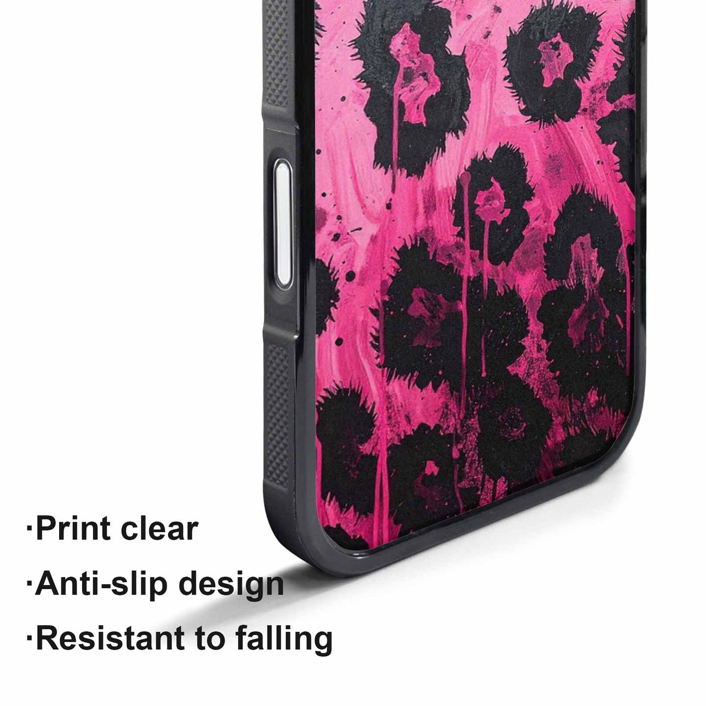 iPhone 17 Pro Max Case — Black &amp; Pink Ink Animal Print, Personalized Phone Case