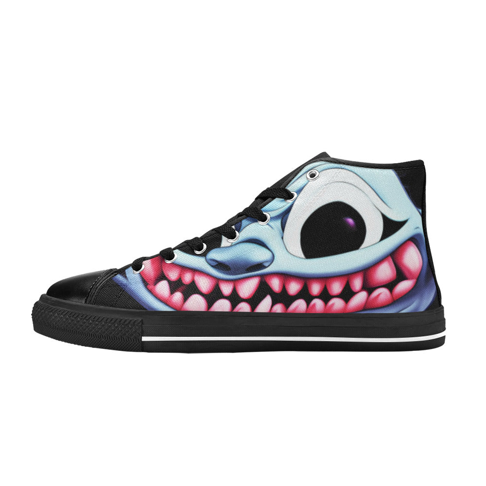 WOMEN'S Blue Rage Horror 2 High Top Canvas Vivid Custom Sneakers
