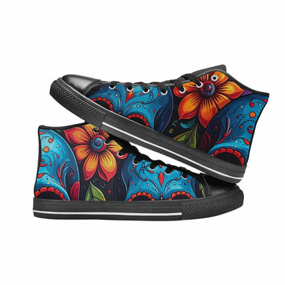 WOMEN'S Graffiti Skull High Top Canvas Dark Academia Custom Sneakers