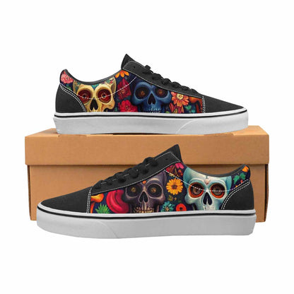MEN'S Skull Canvas Lace-Up Surreal Custom Sneakers