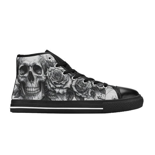 WOMEN'S Dark Art Skull High Top Canvas Cottagecore Shoes