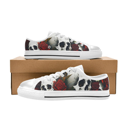 MEN'S Rose Skulls Dark 6 Canvas Cottagecore Custom Shoes