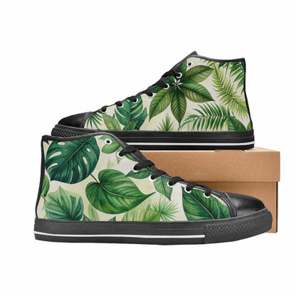 MEN'S Seven-Point Palmate Leaf High Top Canvas Dark Academia Sneakers