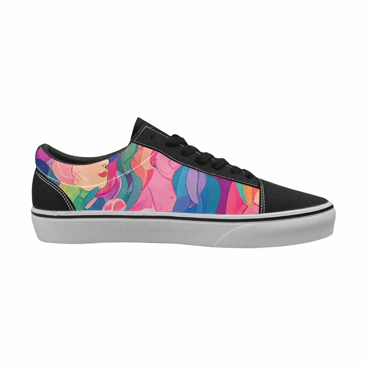 WOMEN'S Polysexual Flag Color Canvas Lace-Up Surreal Custom Sneakers