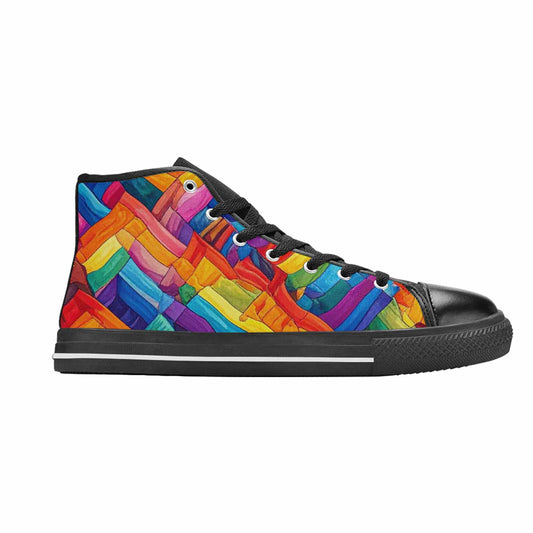 MEN'S Transgender Flag Color High Top Canvas Vivid Shoes