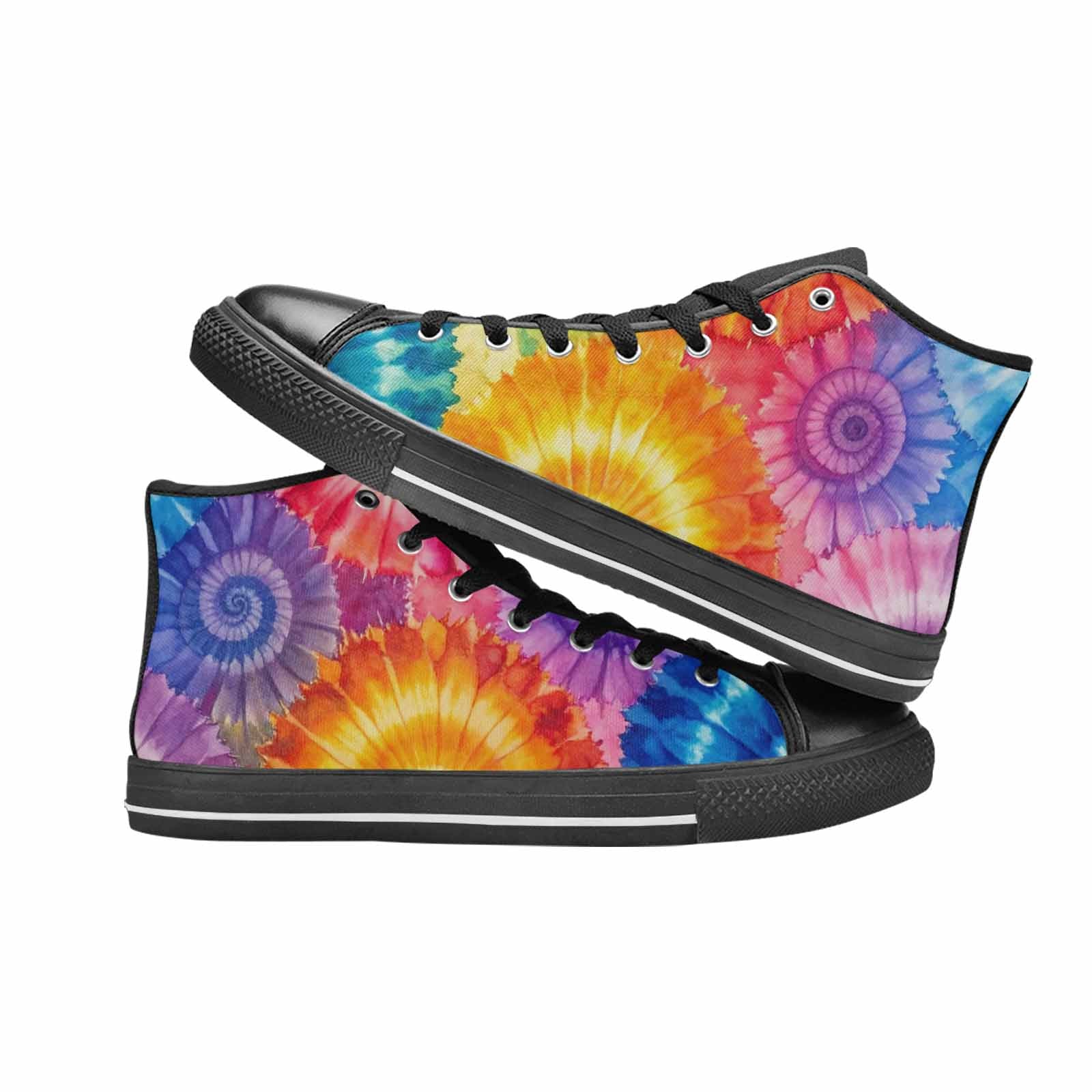 MEN'S Tie Dye Swirl High Top Canvas Cottagecore Shoes