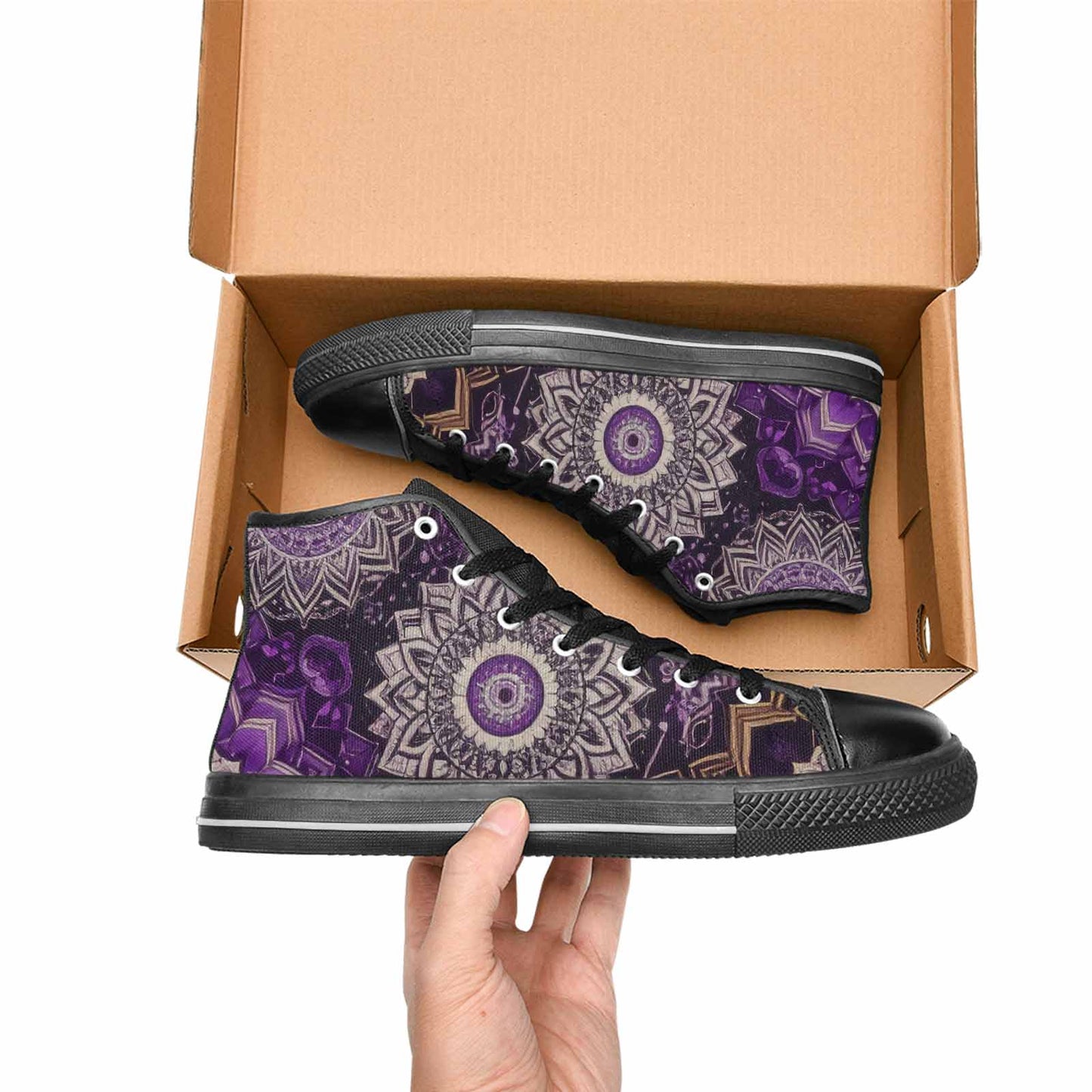 WOMEN'S Mandala High Top Canvas Cottagecore Custom Shoes