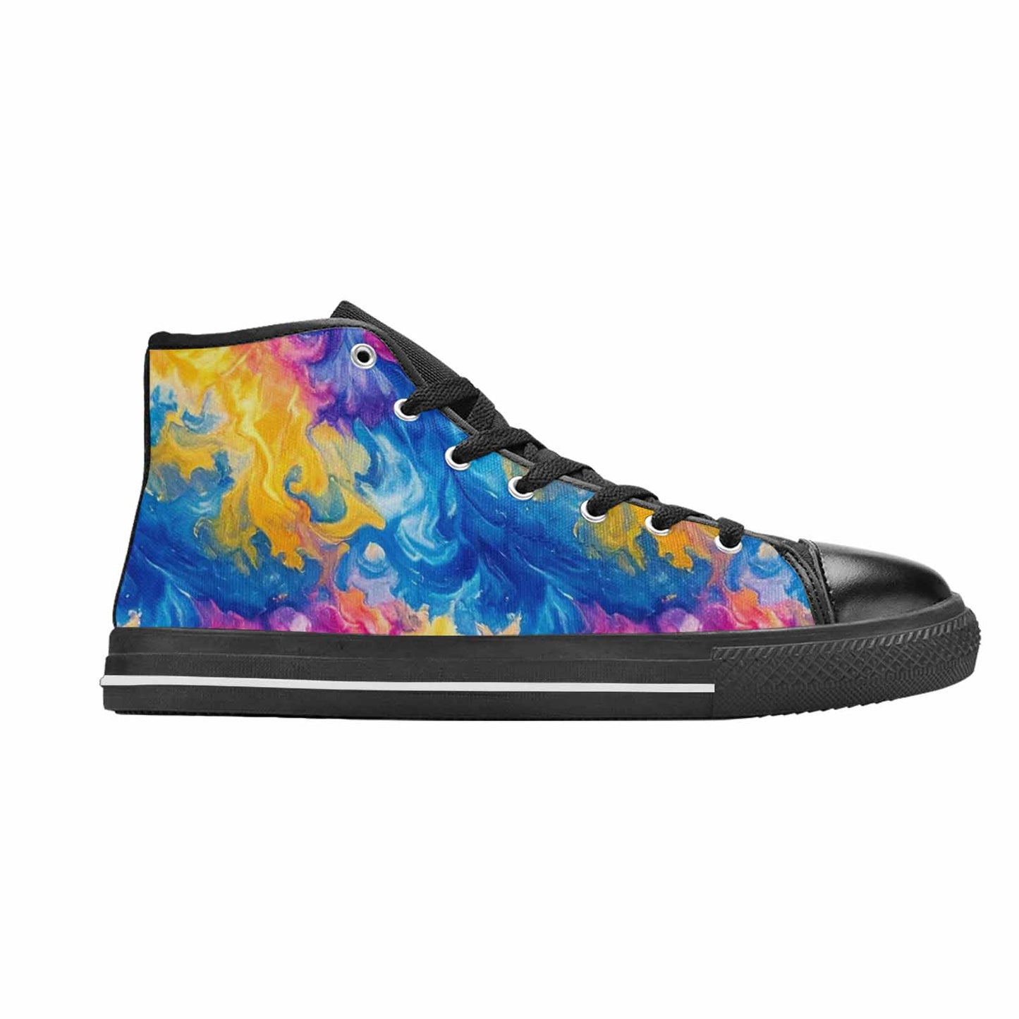 MEN'S Tie Dye Swirl High Top Canvas Surreal Custom Sneakers