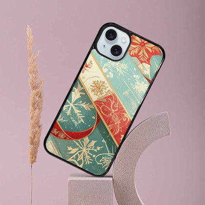 iPhone 15 Plus Case — Christmas Wrapping Paper Pattern Art Wallpaper, Customized Protective Case