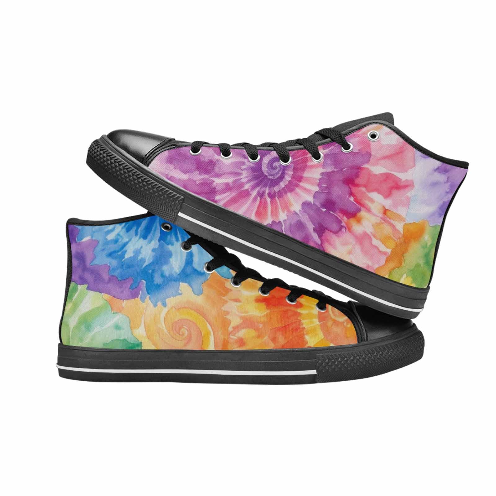 MEN'S Tie Dye Swirl High Top Canvas Aesthetic Custom Shoes