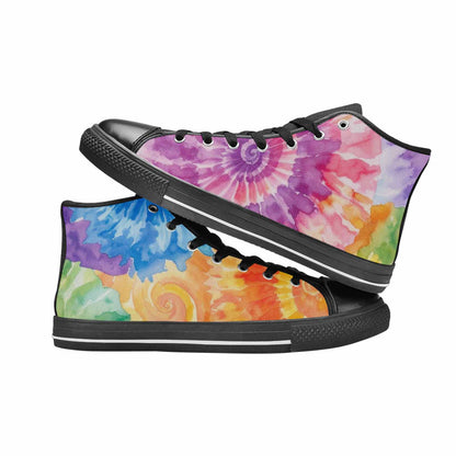 MEN'S Tie Dye Swirl High Top Canvas Aesthetic Custom Shoes