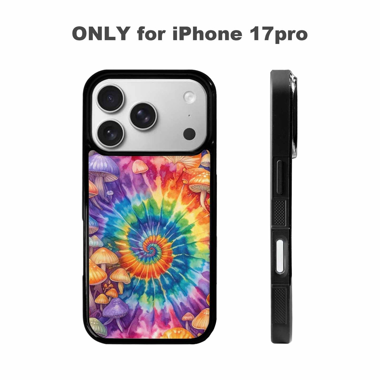 iPhone 17 Pro Case — Mushrooms Tie Dyemushrooms Pat Tkx Tie, Custom Print Case Cover