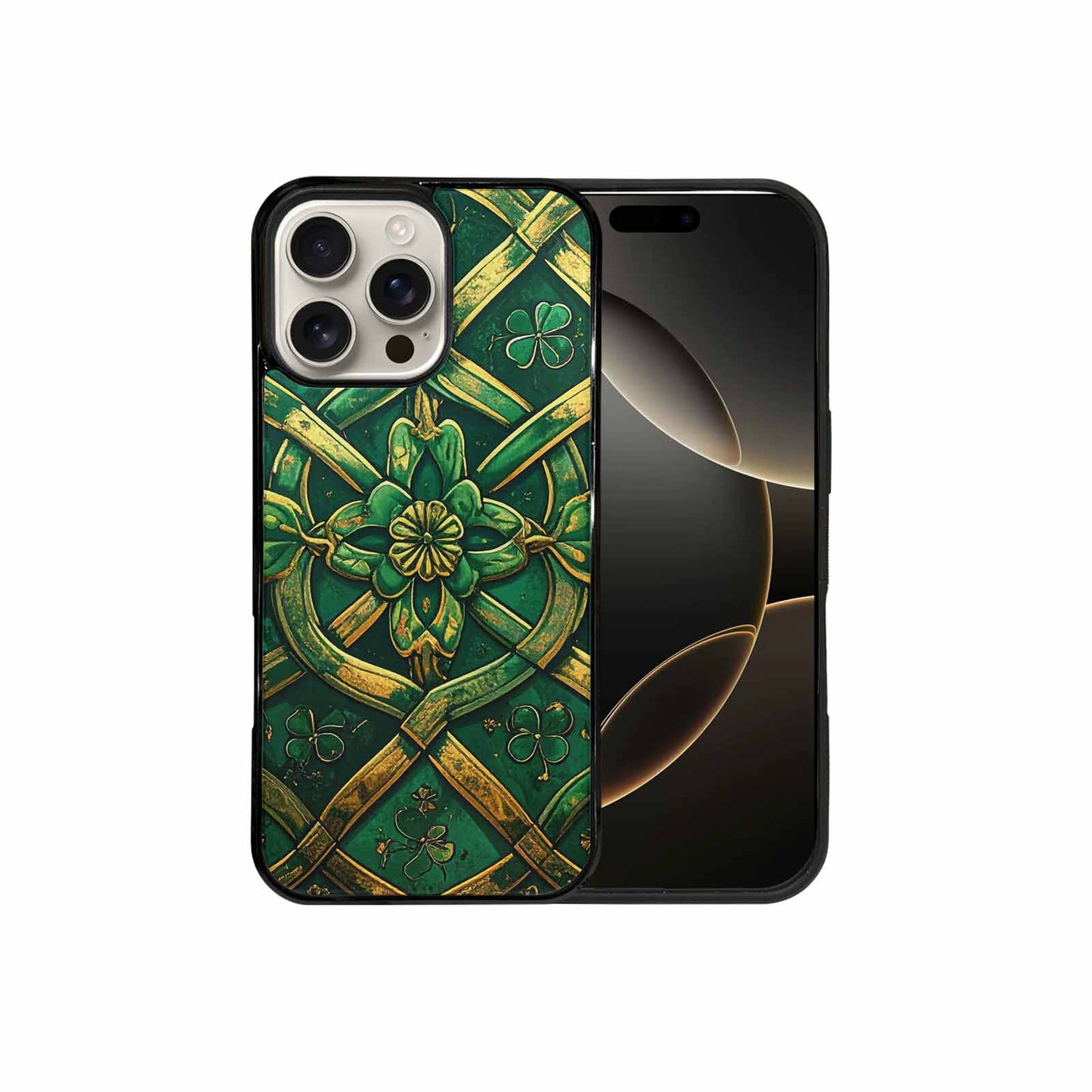 iPhone 16 Pro Max Case — Irish Celtic Knot Pattern Shamrocks Seamless, Original Design Phone Case