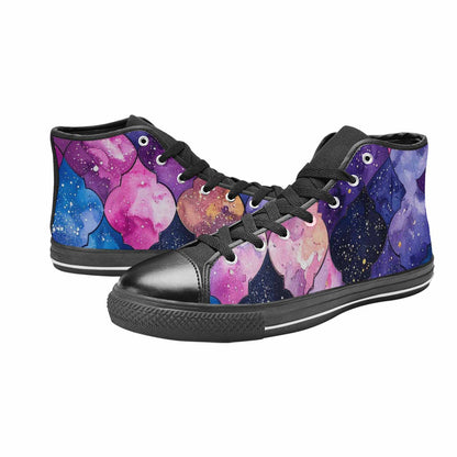 WOMEN'S Galaxy Stars Nebula High Top Canvas Y2K Sneakers