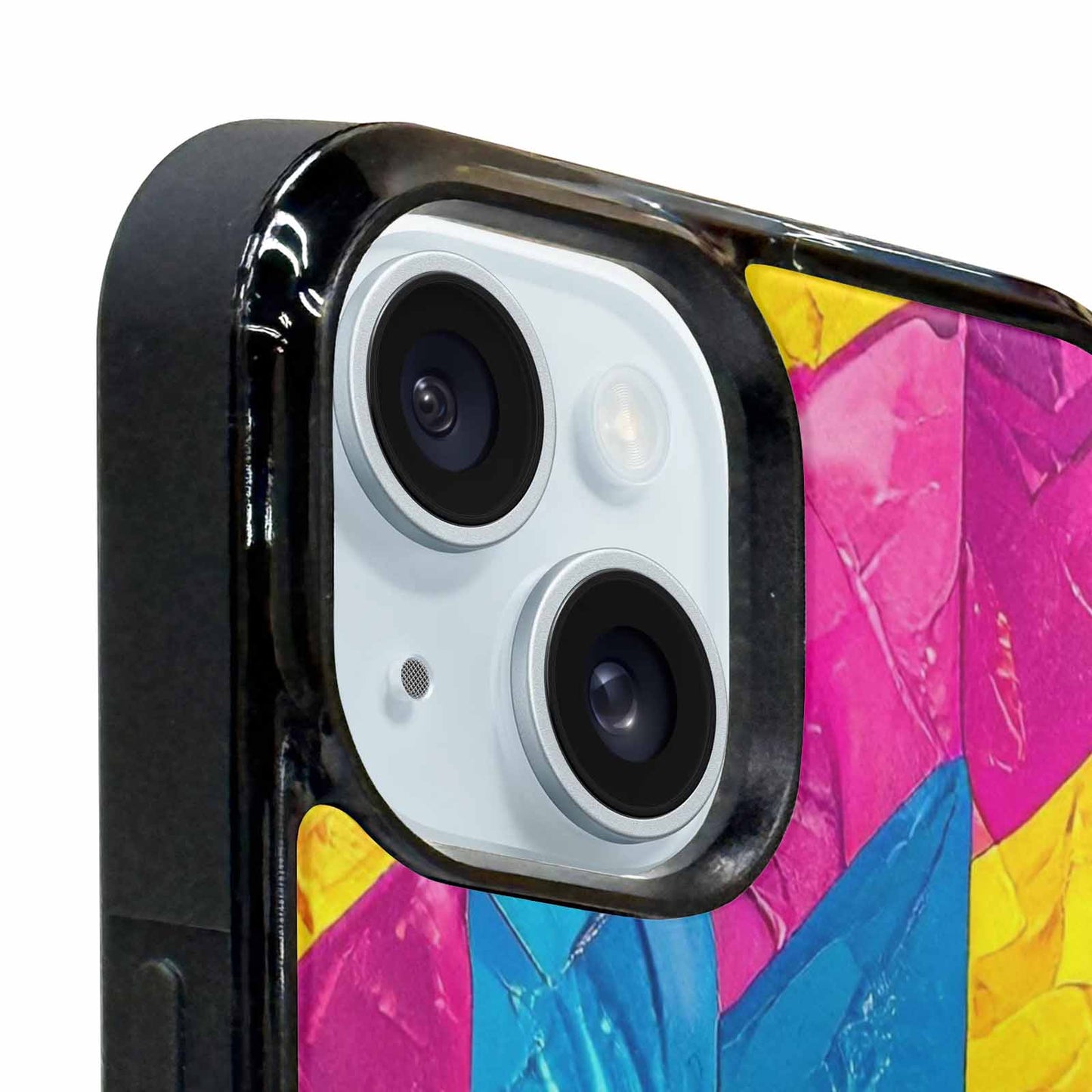 iPhone 15 Plus Case — Pansexual Flag Color Theme Small Rainbow, Custom Made Phone Cover
