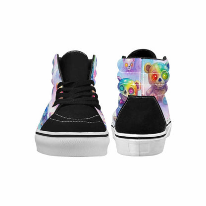 MEN'S Rainbow Teddy Skeletons Eye High Top Canvas Melting Art Custom Sneakers