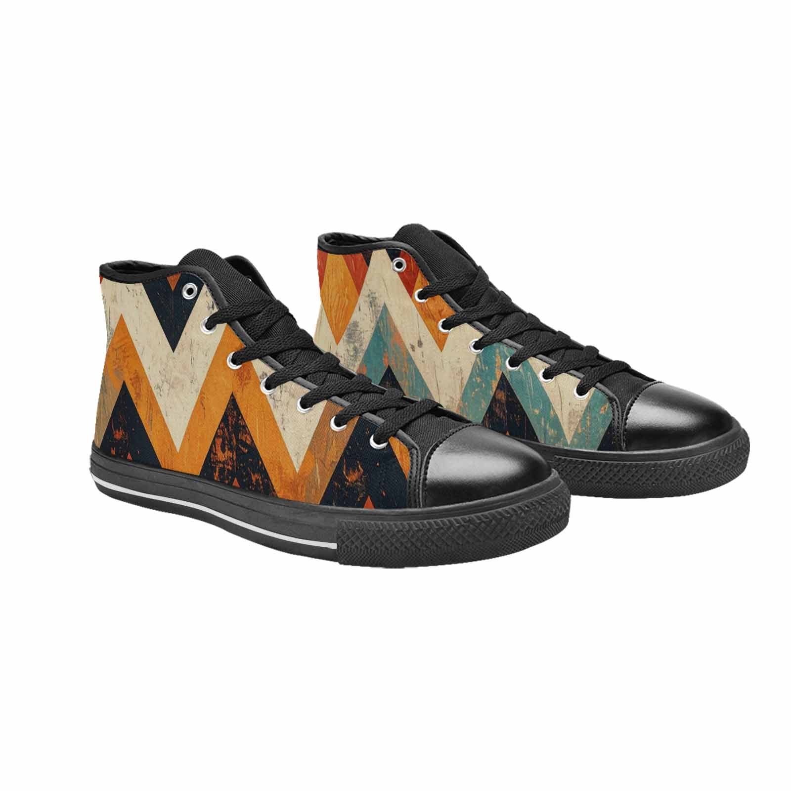 WOMEN'S Southwestern Geometric Diamond High Top Canvas Surreal Custom Shoes