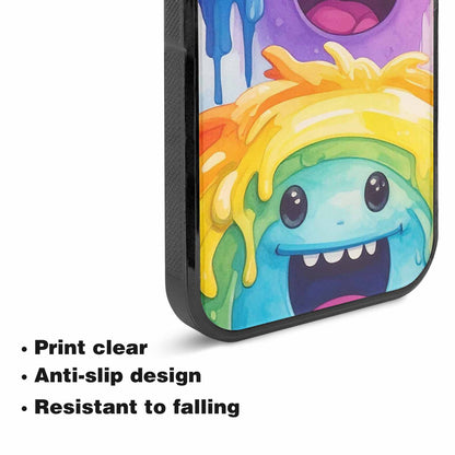 iPhone 15 Case — Rainbow Sherbet Monster, Custom Printed Phone Case