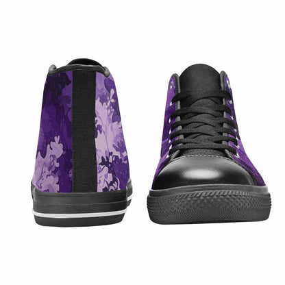 WOMEN'S Military Camouflage Blotch High Top Canvas Vibrant Chaos Sneakers