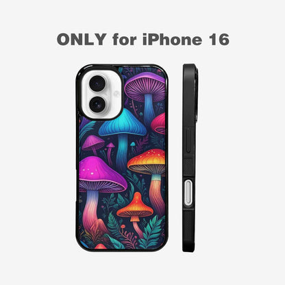 iPhone 16 Case — Mushroom Psychedelic Art Seamless Pattern Vibrant, Custom Art Phone Cover