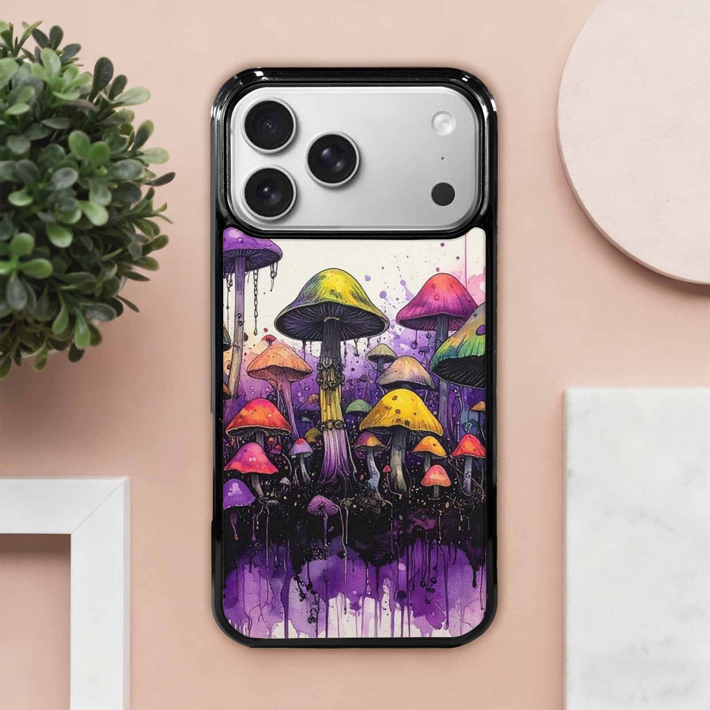 iPhone 17 Pro Max Case — Black &amp; Purple Ink Original Art, Custom Art Phone Cover