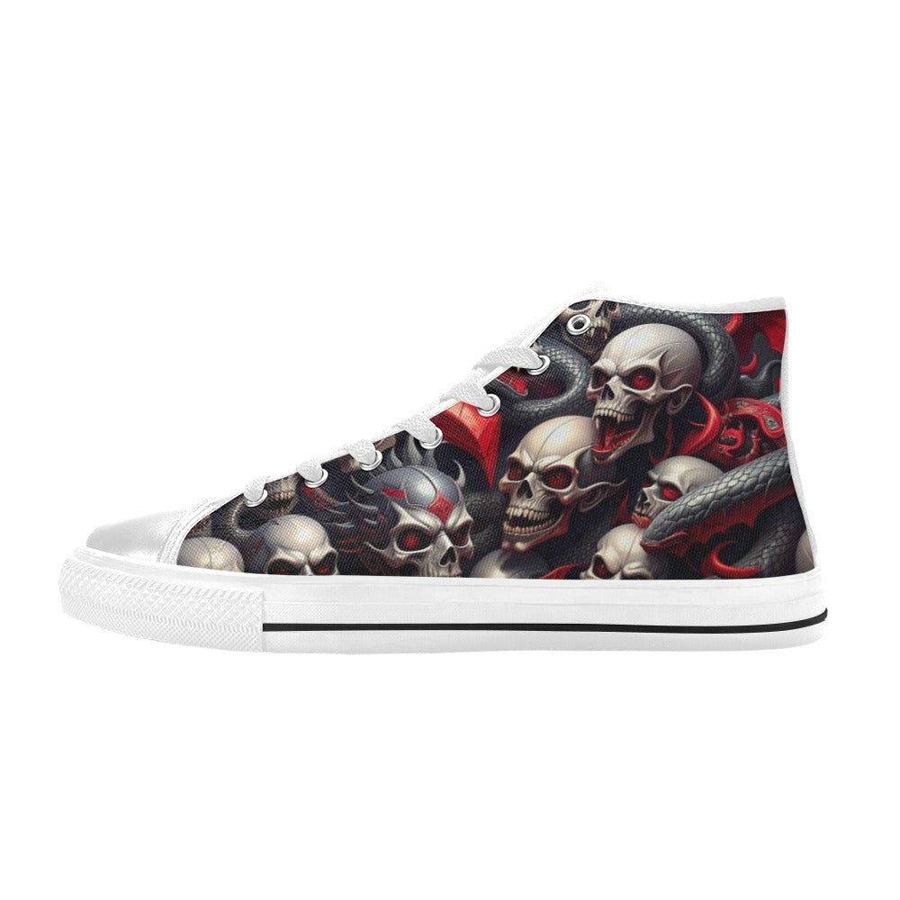MEN'S Snake Dagger Skull Dark High Top Canvas Cottagecore Custom Sneakers