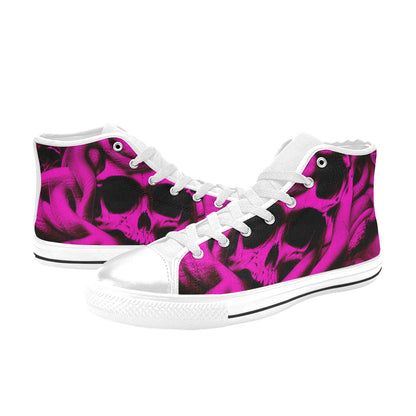 WOMEN'S Cc Snake Skull Art High Top Canvas Aesthetic Sneakers