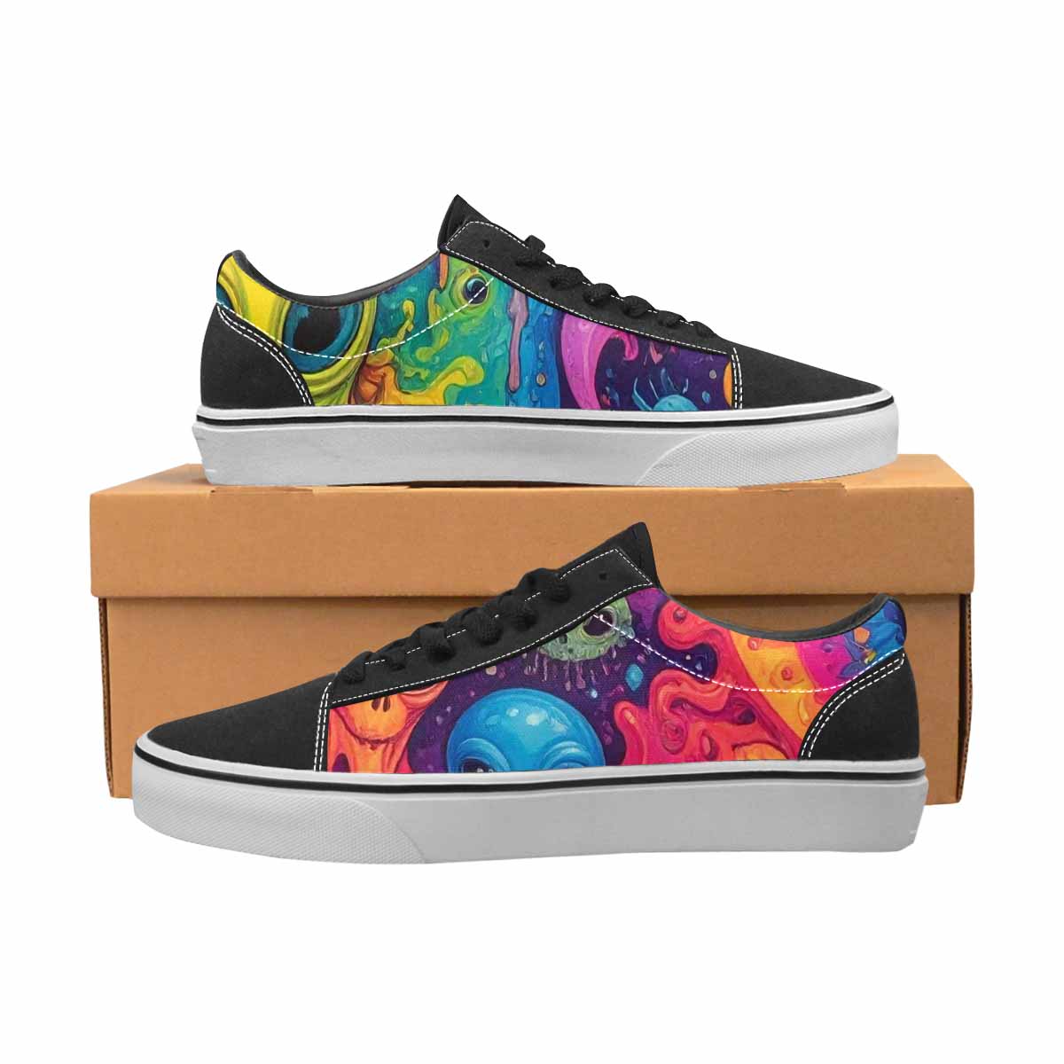 WOMEN'S Aliens  Tie Dye Lace-Up Canvas Y2K Custom Shoes