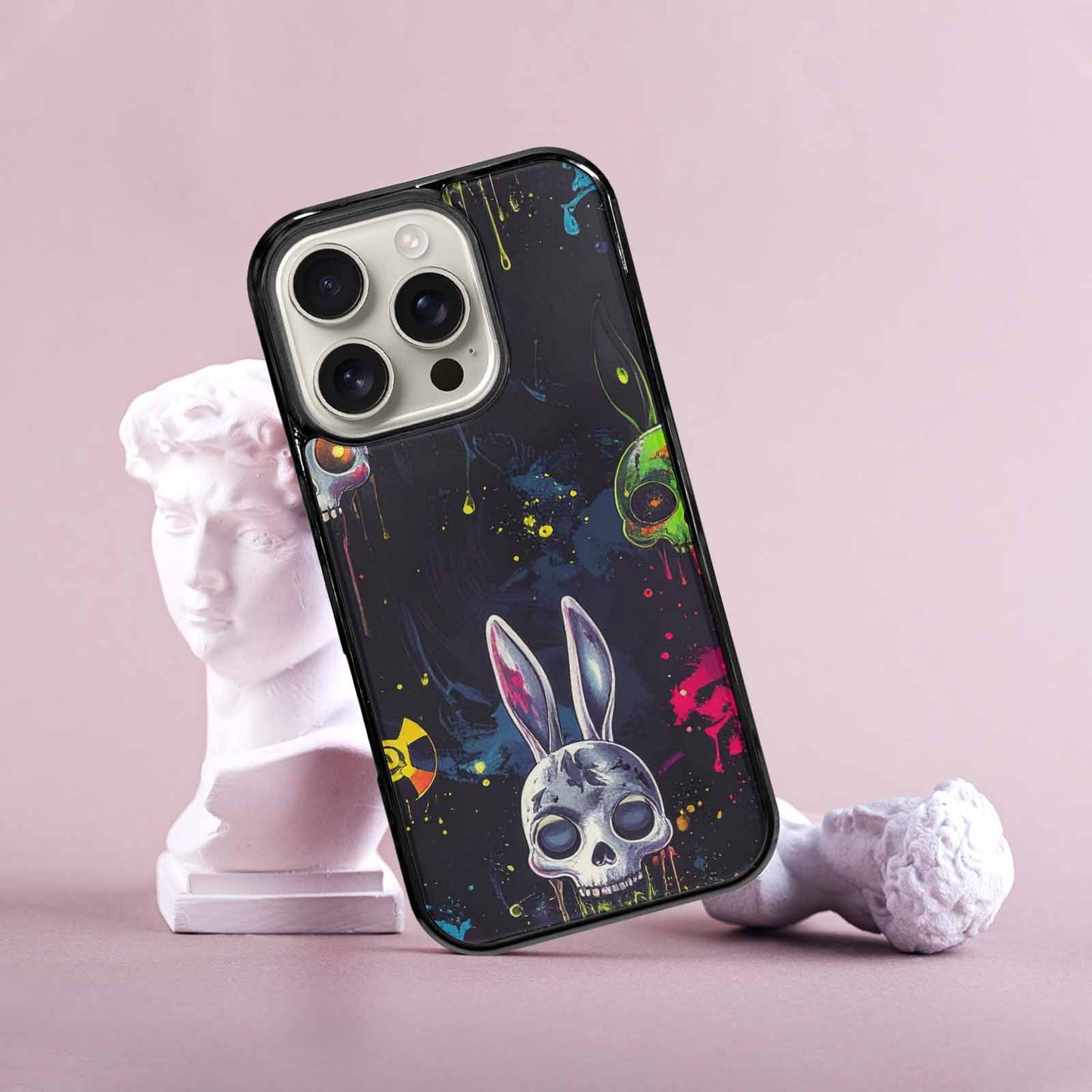 iPhone 16 Pro Case — Radioactive Ghost Bunny Skull Sm Onf, Custom Designed Case Cover